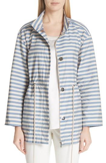 Women's Lafayette 148 New York Jayna Vitality Stripe Jacket, Size - Beige