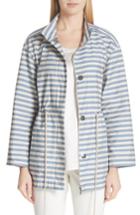 Women's Lafayette 148 New York Jayna Vitality Stripe Jacket, Size - Beige