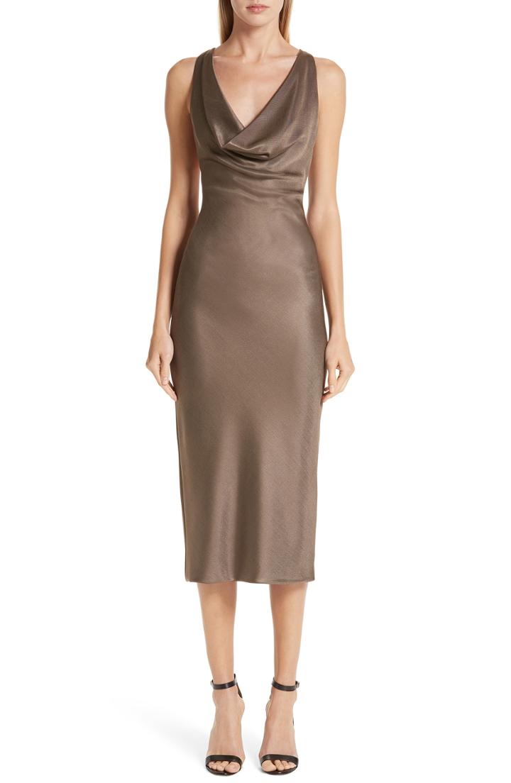 Women's Cushnie Et Ochs Cowl Neck Sheath Dress - Brown