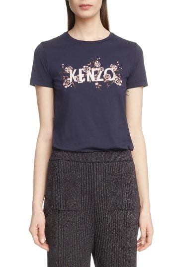 Women's Kenzo Logo Graphic Tee - Blue
