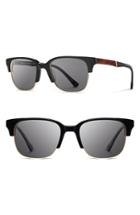 Men's Shwood 'newport' Sunglasses - Black/ Mahogany/ Grey