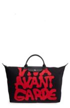 Longchamp Viva Avant Garde Canvas Travel Bag - Black