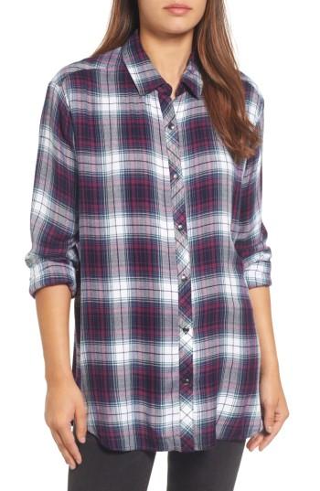 Women's Caslon Button Side Detail Tunic Shirt - White