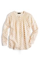 Women's J.crew Metallic Star Print Popover Top - Ivory