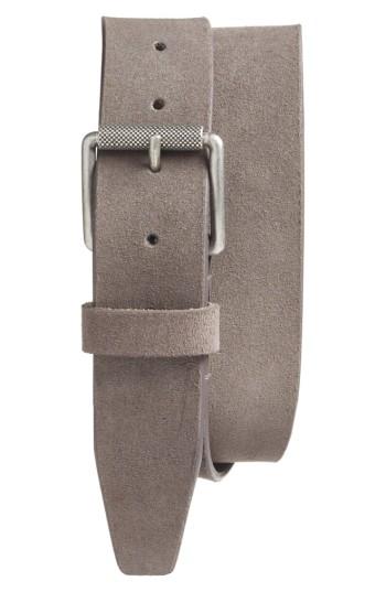 Men's 1901 Adrian Roller Buckle Suede Belt - Grey Excalibur