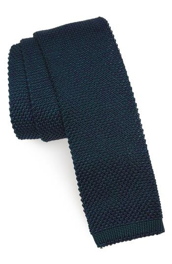 Men's Nordstrom Men's Shop Stuart Silk Knit Tie, Size - Green