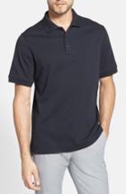 Men's Nordstrom Men's Shop Regular Fit Interlock Knit Polo, Size - Black