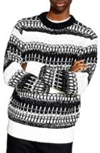 Men's Topman Mono Texture Sweater - Ivory