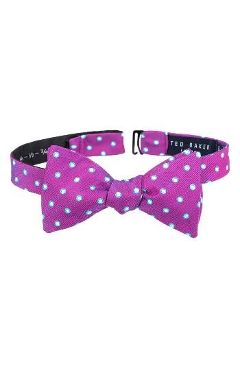 Men's Ted Baker London Paddington Dot Silk Bow Tie, Size - Pink