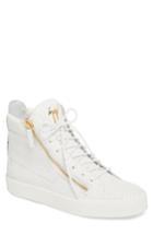 Men's Giuseppe Zanotti Snake Embossed High Top Sneaker Us / 39eu - White