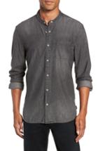 Men's John Varvatos Band Collar Shirt - Black