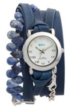 Women's La Mer Collections Stone & Leather Wrap Strap Watch, 22mm