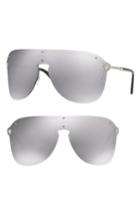 Women's Versace 150mm Shield Sunglasses - Mirror/ Silver