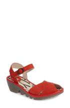 Women's Fly London Pero Wedge Sandal -8.5us / 39eu - Red