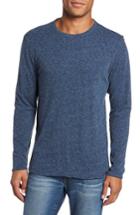 Men's Faherty Heathered Reversible Long Sleeve Crewneck T-shirt, Size - Blue