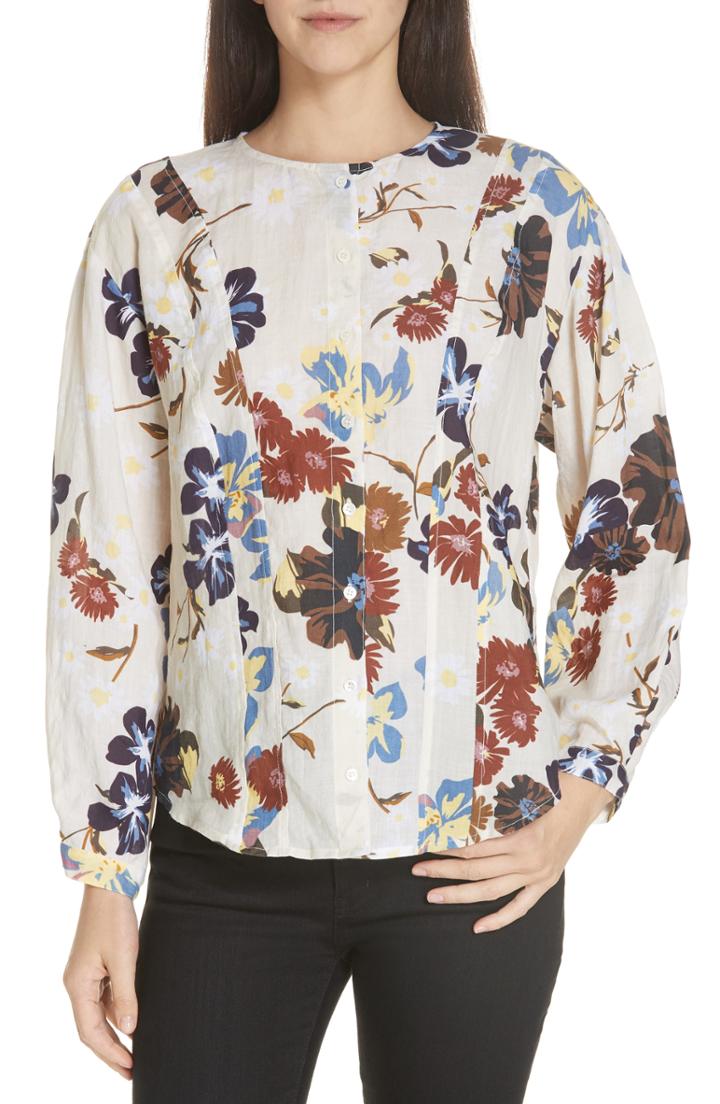 Women's Sea Margherite Print Blouse - Ivory