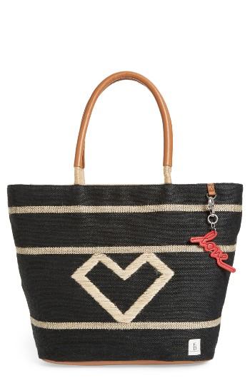 Ed Ellen Degeneres Visla Raffia Tote - Black