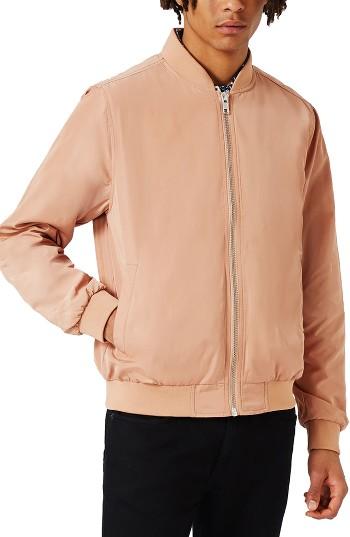 Men's Topman Lightweight Bomber Jacket - Pink