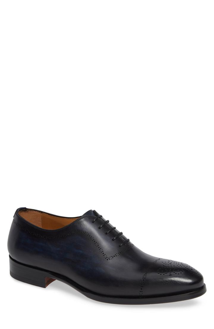 Men's Magnanni Carson Brogued Whole Cut Shoe .5 M - Blue