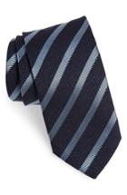 Men's Eton Stripe Cotton Blend Tie, Size - Blue