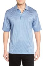 Men's Bugatchi Regular Fit Mercerized Cotton Polo, Size - Blue