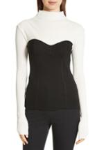 Women's Theory Bustier Seam Knit Top - Black