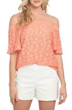 Women's 1.state Flounce Off The Shoulder Blouse - Coral
