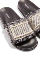 Women's Topshop Hamilton Embellished Slide Sandal .5us / 39eu - Black