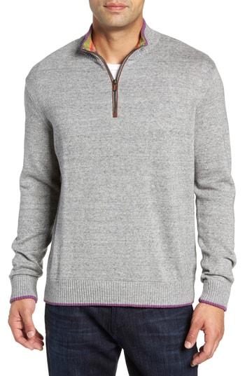 Men's Robert Graham Cavalry Classic Fit Quarter Zip Sweater - Blue