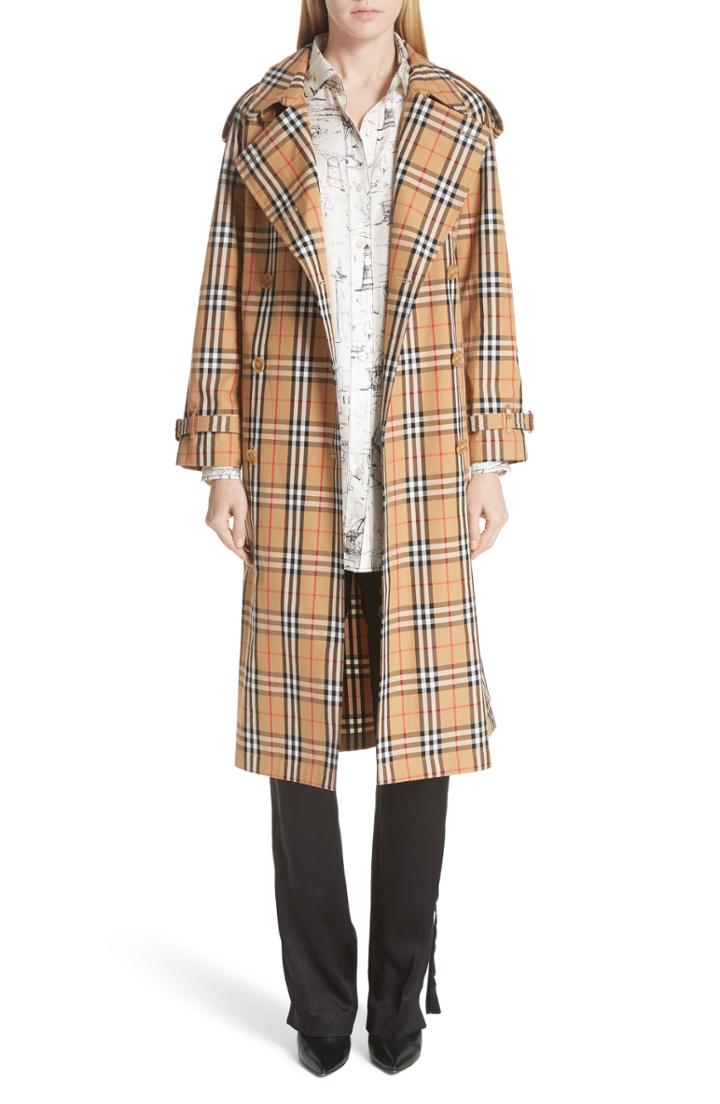 Women's Burberry Eastheath Vintage Check Trench Coat Us / 46 It - Brown
