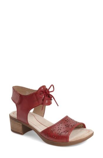 Women's Dansko 'liz' Lace-up Block Heel Sandal .5-9us / 39eu M - Red