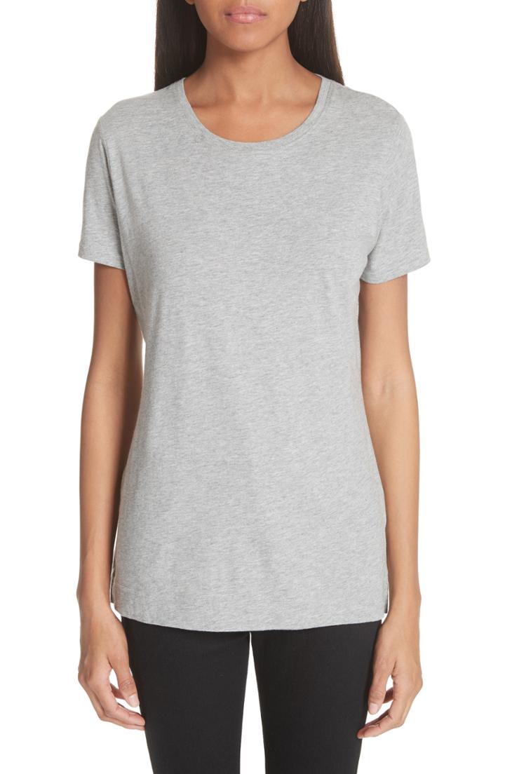 Women's Adam Lippes Cotton Crewneck Tee, Size - Grey