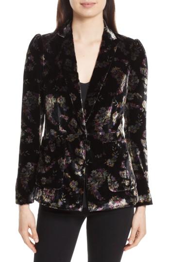 Women's Rebecca Taylor Jewel Velvet Blazer - Black