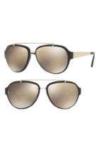 Women's Versace 57mm Aviator Sunglasses - Black/ Brown