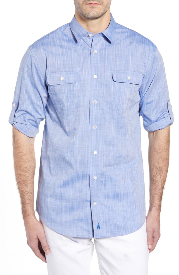 Men's Johnnie-o Hutton Classic Fit Shirt, Size - Blue