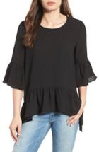 Women's Gibson Ruffled Handkerchief Hem Top