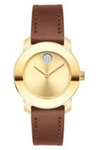 Women's Movado Bold Crystal Accent Leather Strap Watch, 30mm