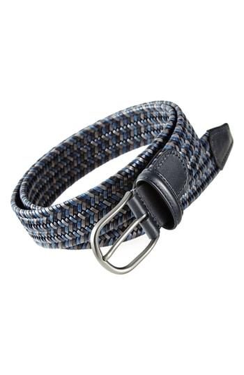 Men's Anderson's Stretch Leather Belt - Grey/ Blue/ Navy