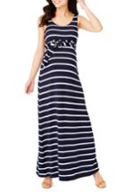 Women's Rosie Pope 'kendal' Stripe Maternity Maxi Dress - Blue