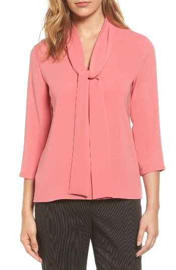 Women's Boss Iasena Tie Neck Blouse R - Pink