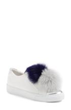 Women's Here / Now Arian Genuine Fox Fur Trim Sneaker .5 M - White
