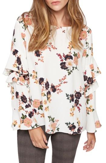 Women's Sanctuary Bianca Ruffle Floral Print Top