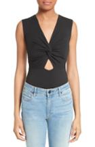 Women's T By Alexander Wang Twist Front Bodysuit - Black