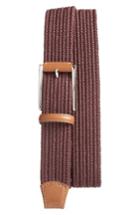 Men's Torino Belts Woven Belt - Burgundy