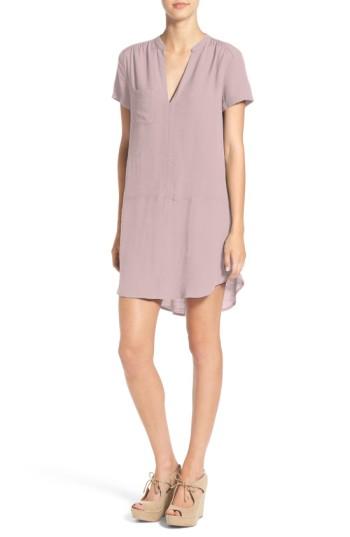 Women's Split Neck Shift Dress - Grey