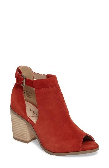 Women's Sole Society 'ferris' Open Toe Bootie M - Red