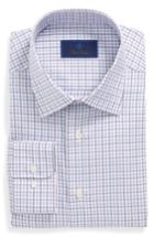 Men's David Donahue Regular Fit Check Dress Shirt .5 - 32/33 - Purple