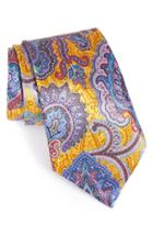 Men's Ermenegildo Zegna 'quindici' Paisley Silk Tie, Size - Yellow