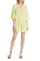 Women's Milly Santorini Ruffle Mini Dress, Size - Yellow