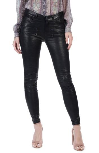 Women's Paige Edgemont Ankle Skinny Leather Pants - Black